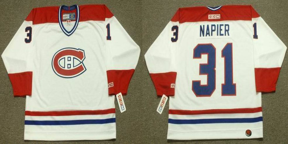 2019 Men Montreal Canadiens #31 Napier White CCM NHL jerseys->montreal canadiens->NHL Jersey